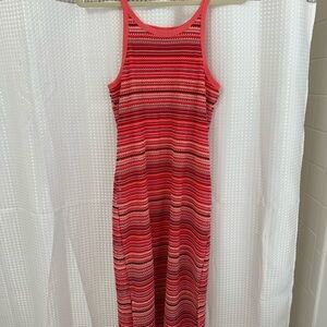 Red Striped Sleeveless Dress